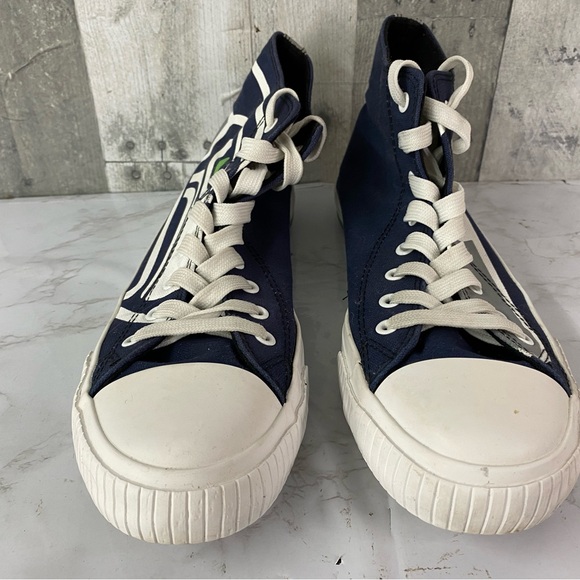 SEATTLE SEAHAWKS Blue/White FOCO NFL "High Top Sneakers" Shoes (Men's Size 9) - Picture 4 of 6